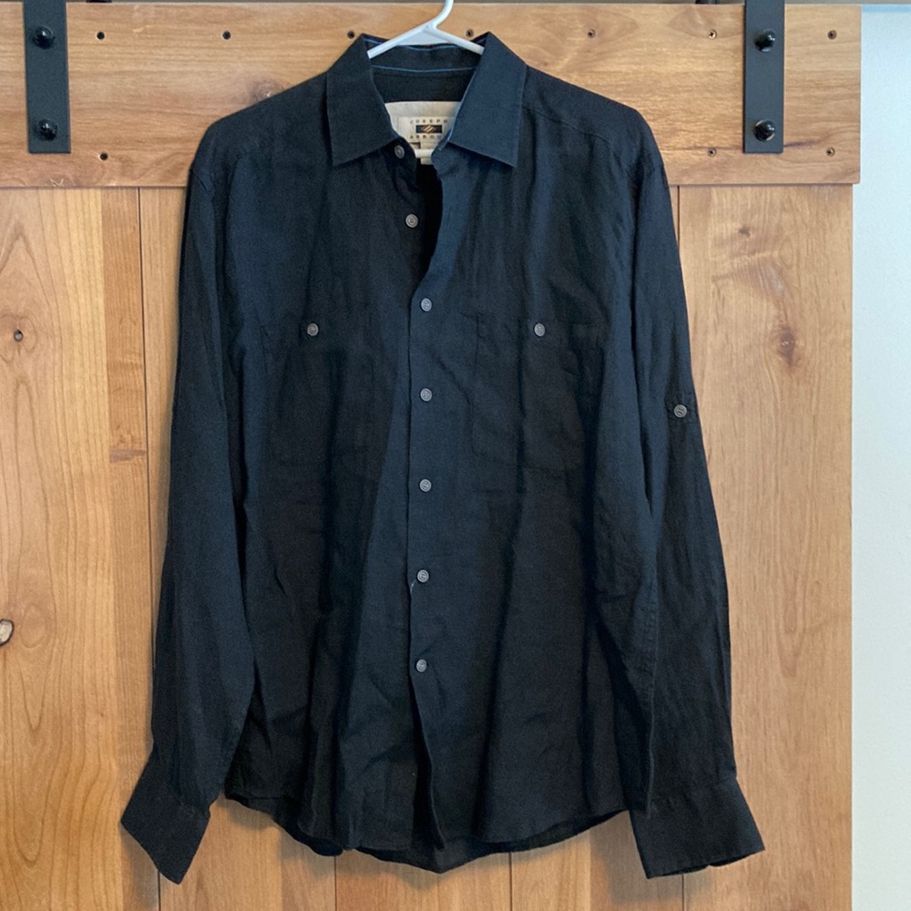 Joseph Abboud Black 100% Linen Shirt NWT